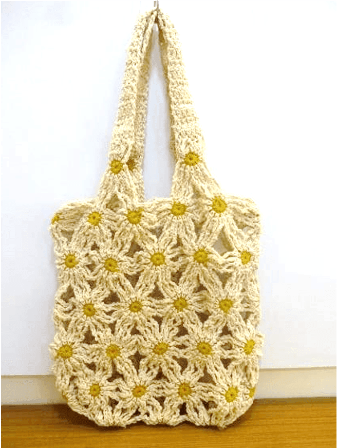 Daisy Meadow Crochet Tote