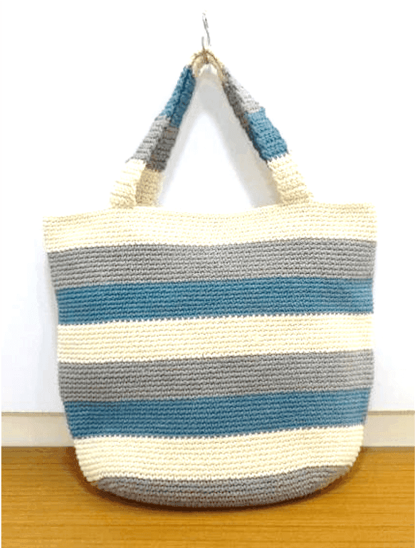 Ocean Breeze Stripe Crochet Tote