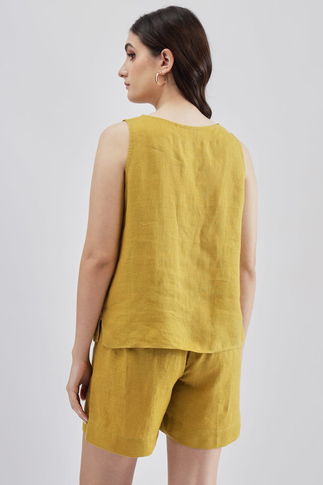 Lime Sleeveless Embroidery Top