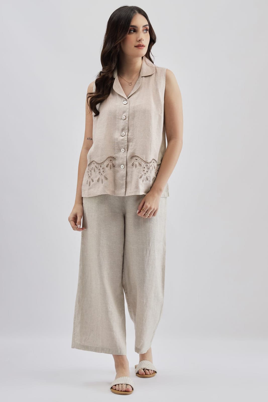 Beige Cutwork Top