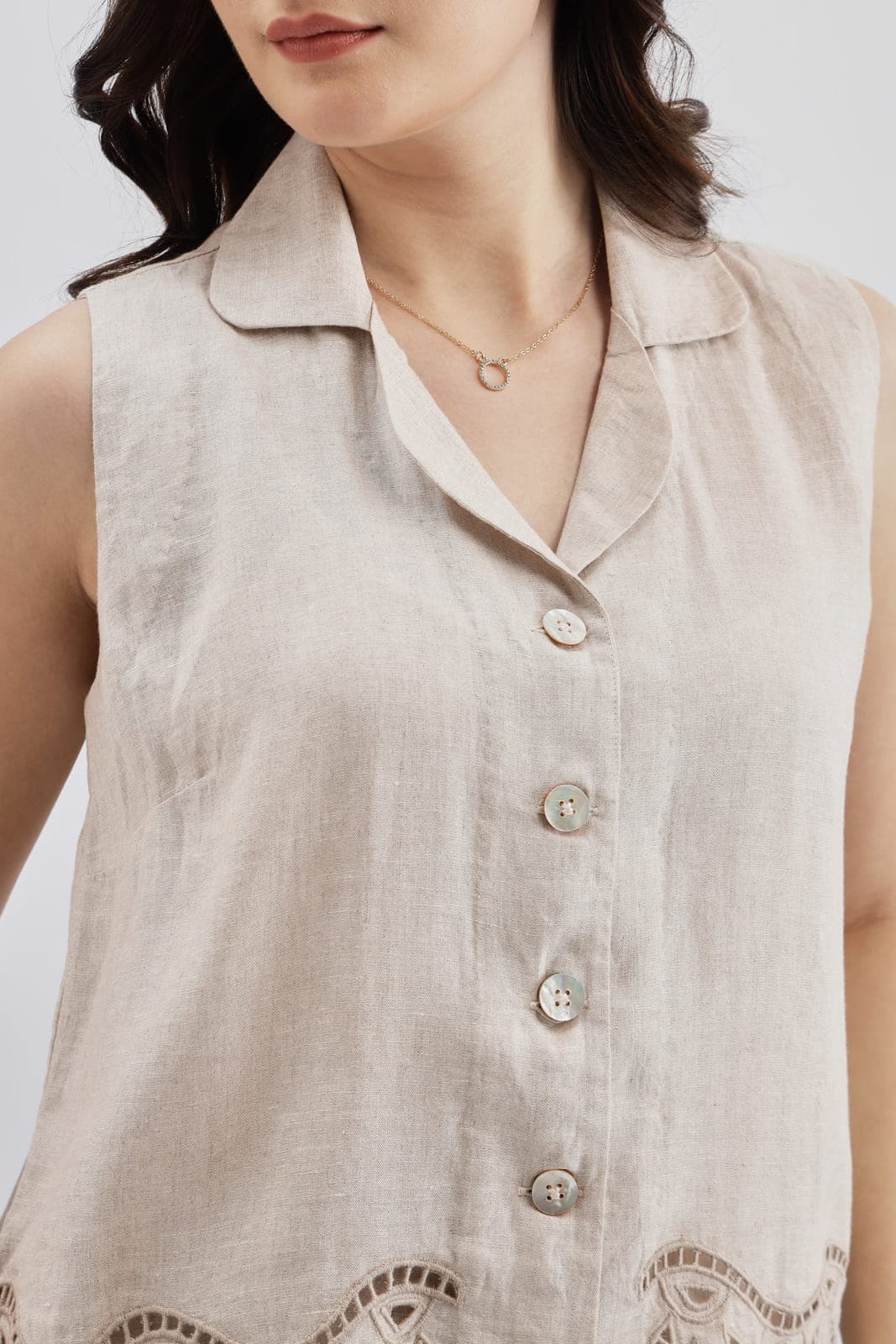 Beige Cutwork Top