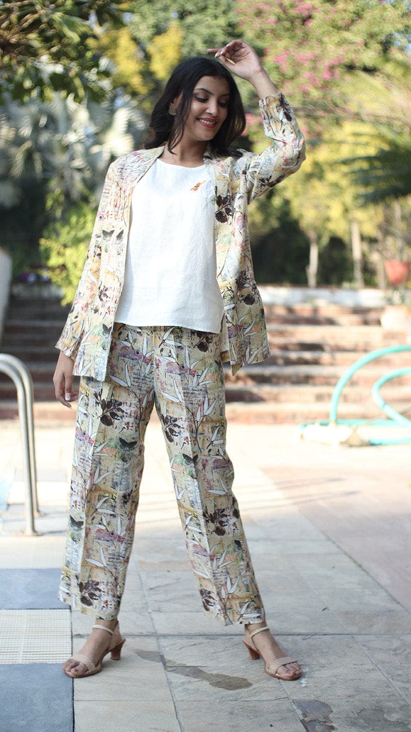 Ivory Embroidered Lounge Top