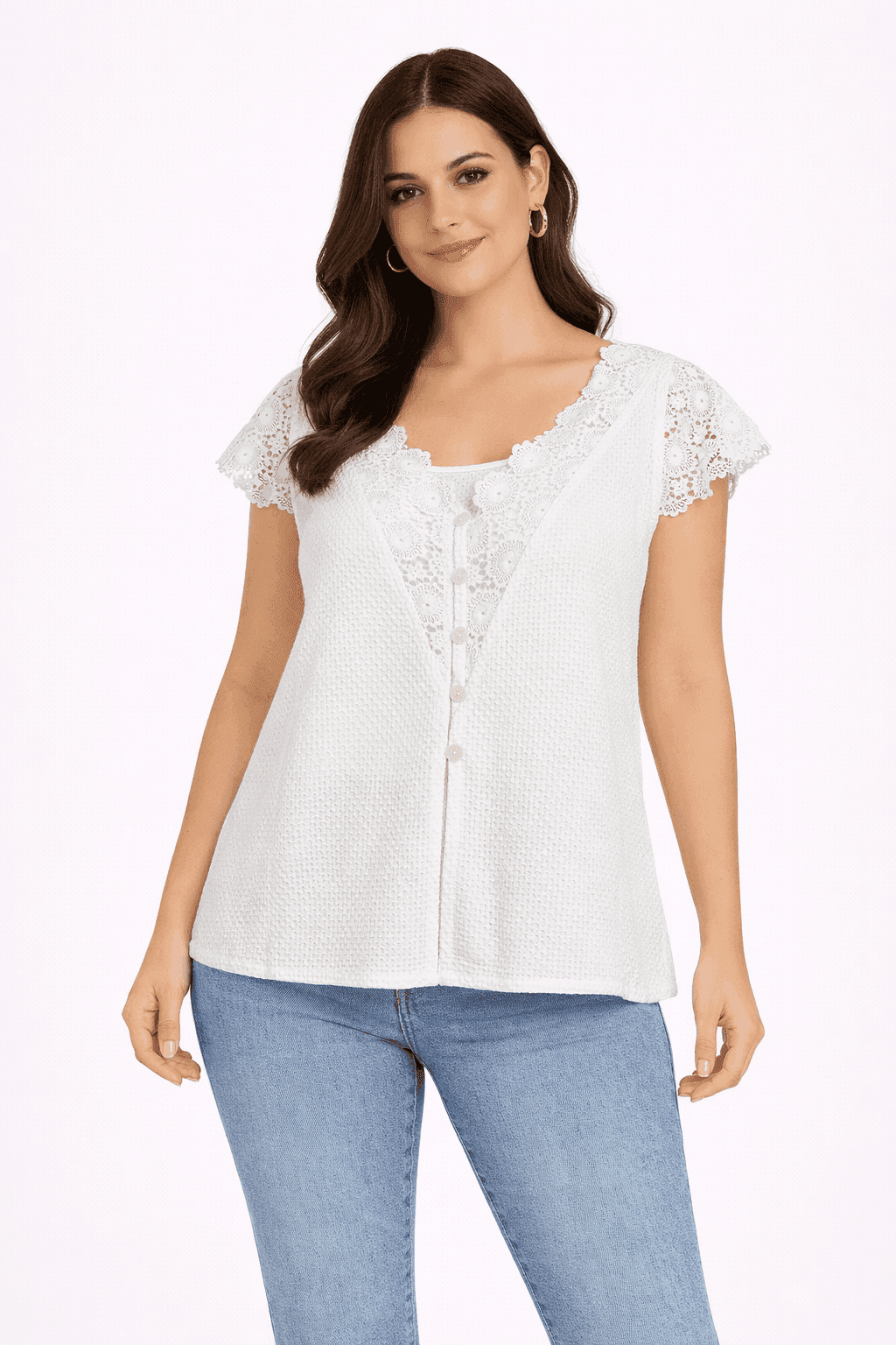 Ivory Lace Bloom Top