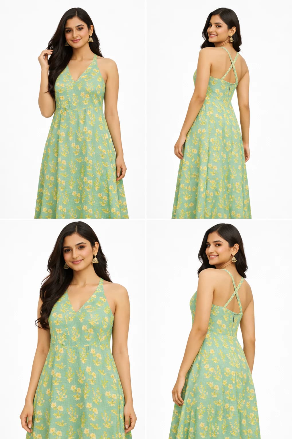 Mint Meadow Handprint Cotton Dress