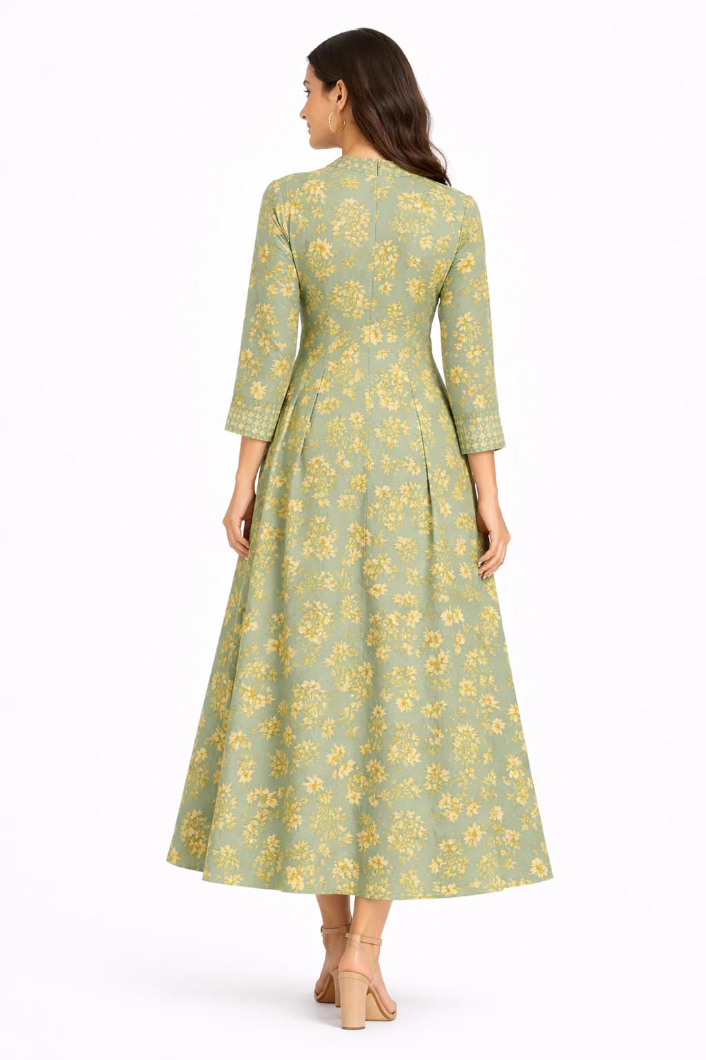 Sage Garden Cotton Midi Dress