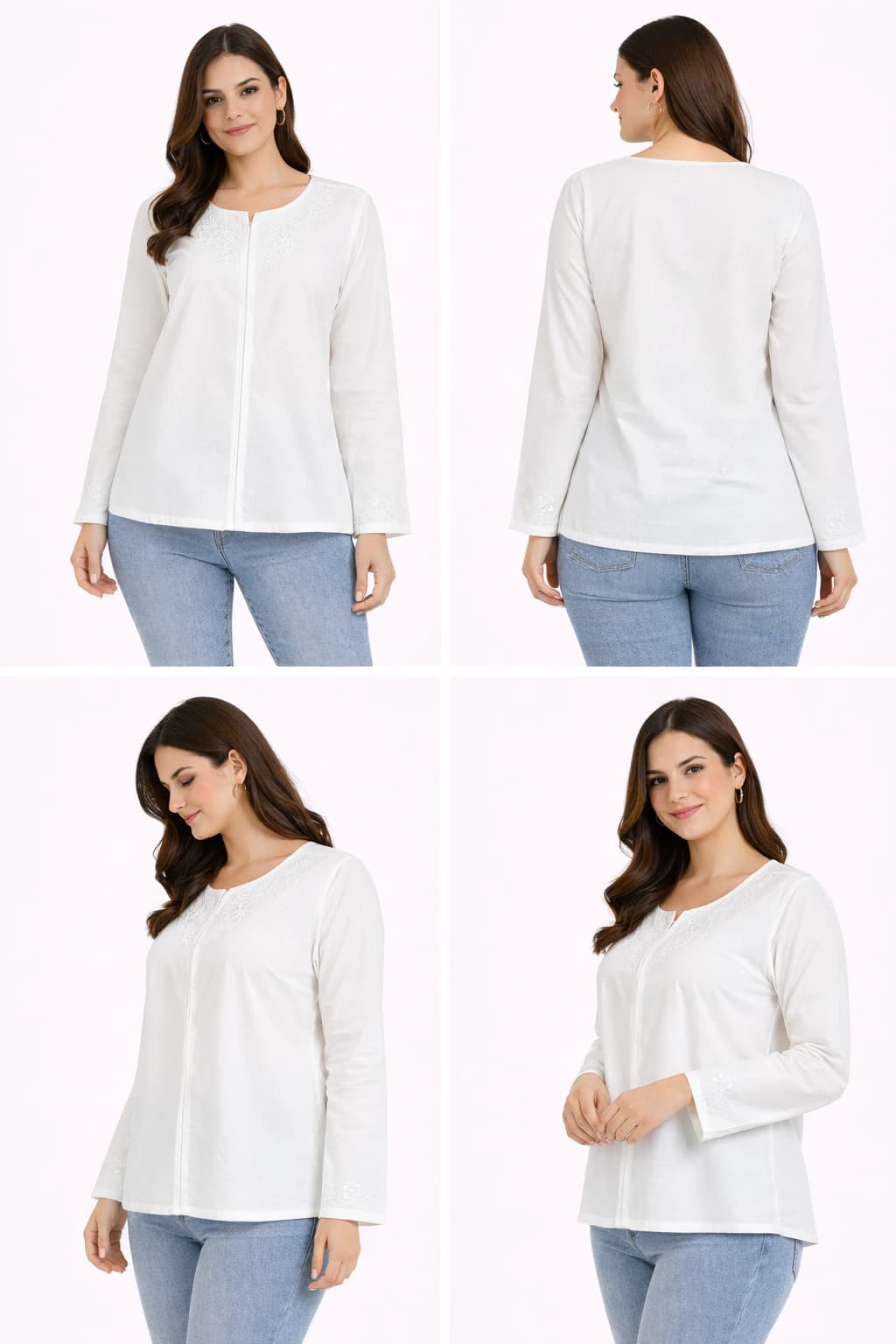 Ivory Blossom Cotton Top