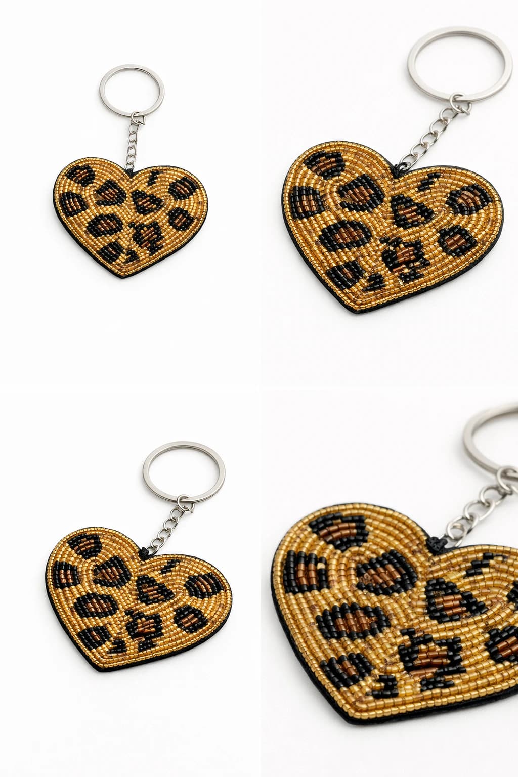 Golden Safari Heart Keychain
