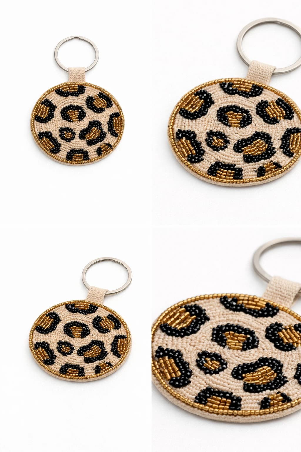 Safari Oval Beaded Keychain