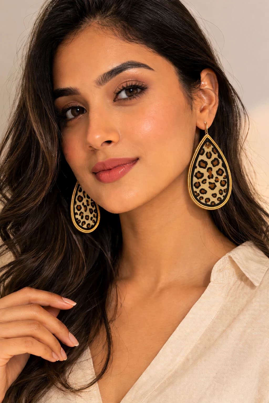 Safari Teardrop Statement Earrings