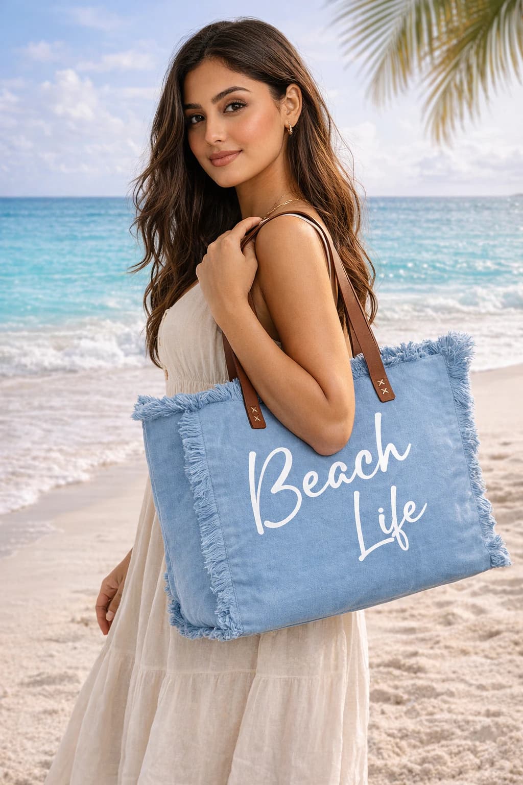 Coastal Breeze Canvas Tote
