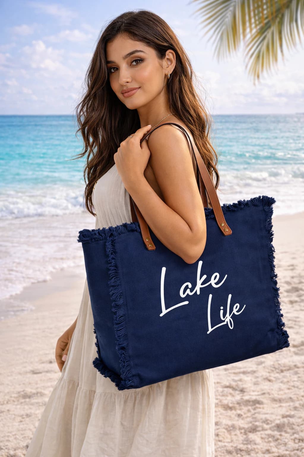 Midnight Shore Canvas Tote