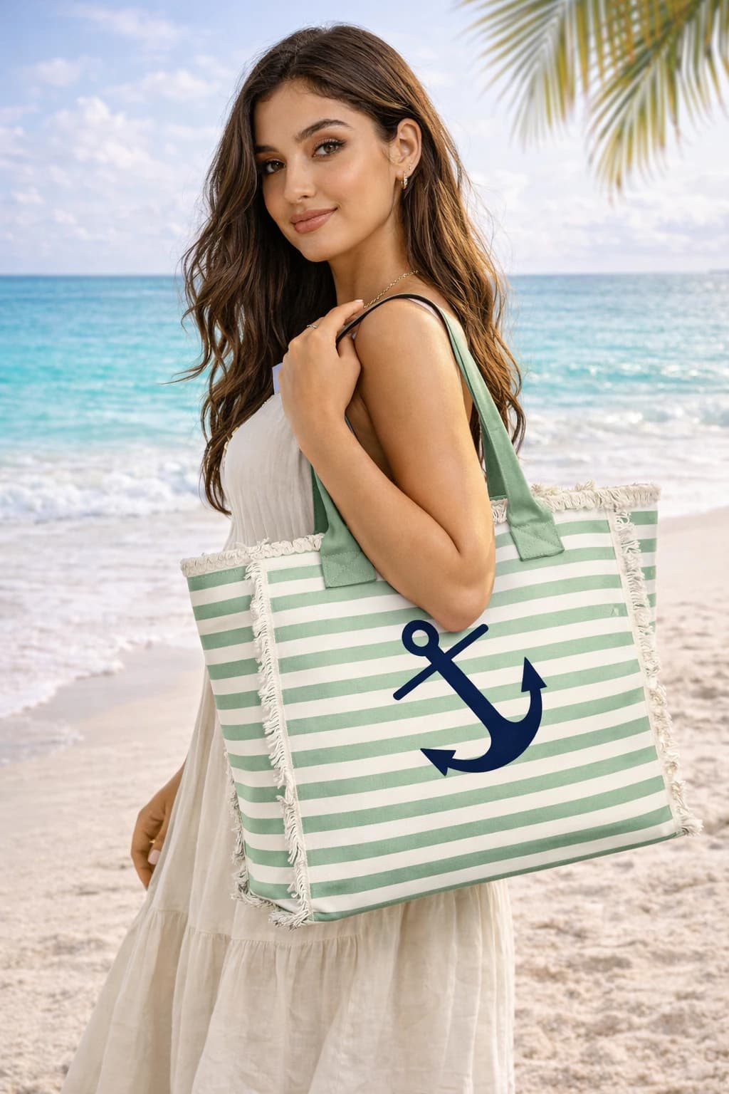 Harbor Stripe Canvas Tote