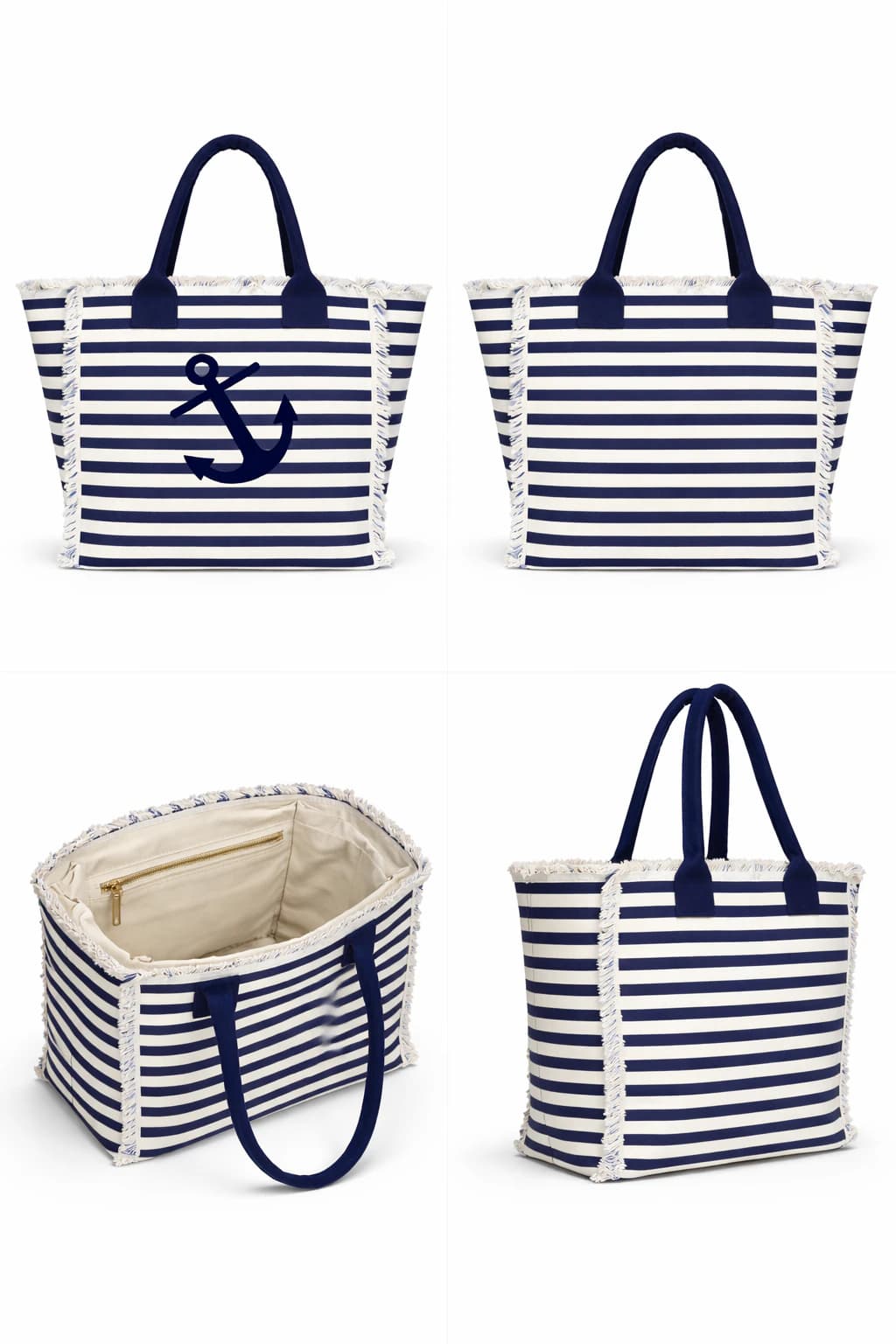 Navy Harbor Canvas Tote