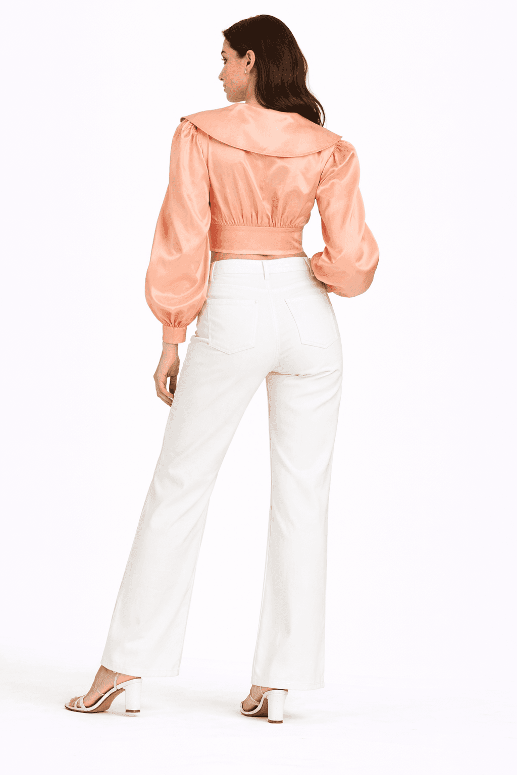 Peach Luxe Cropped Statement Top