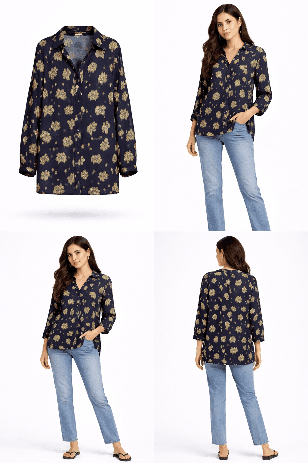 Midnight Bloom Sheer Shirt