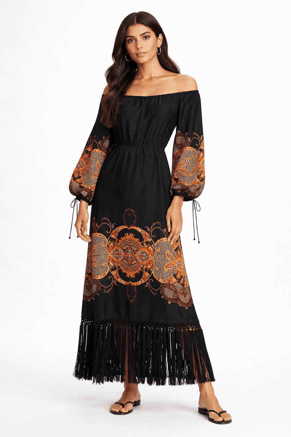 Noir Baroque Fringe Dress