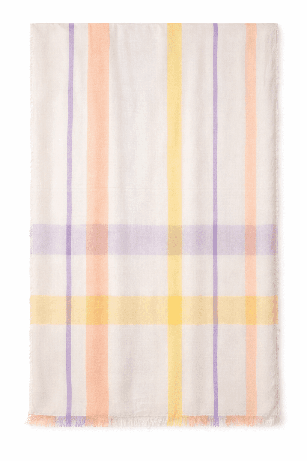 Pastel Stripe Silk-Cotton Scarf