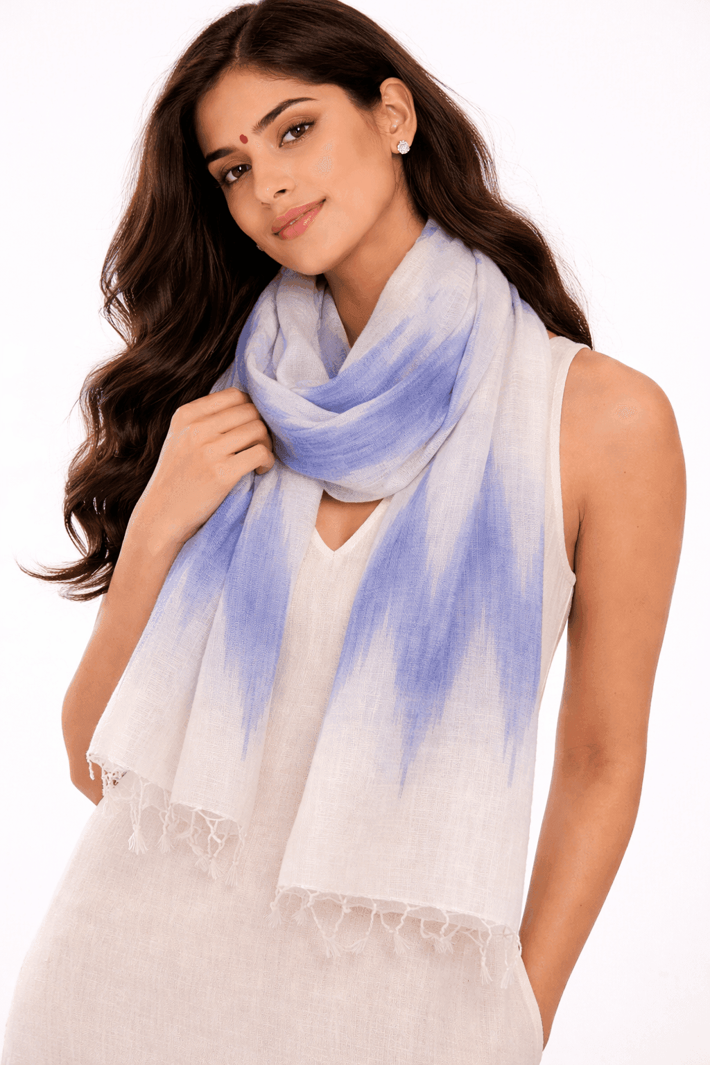 Sky Mist Linen Scarf