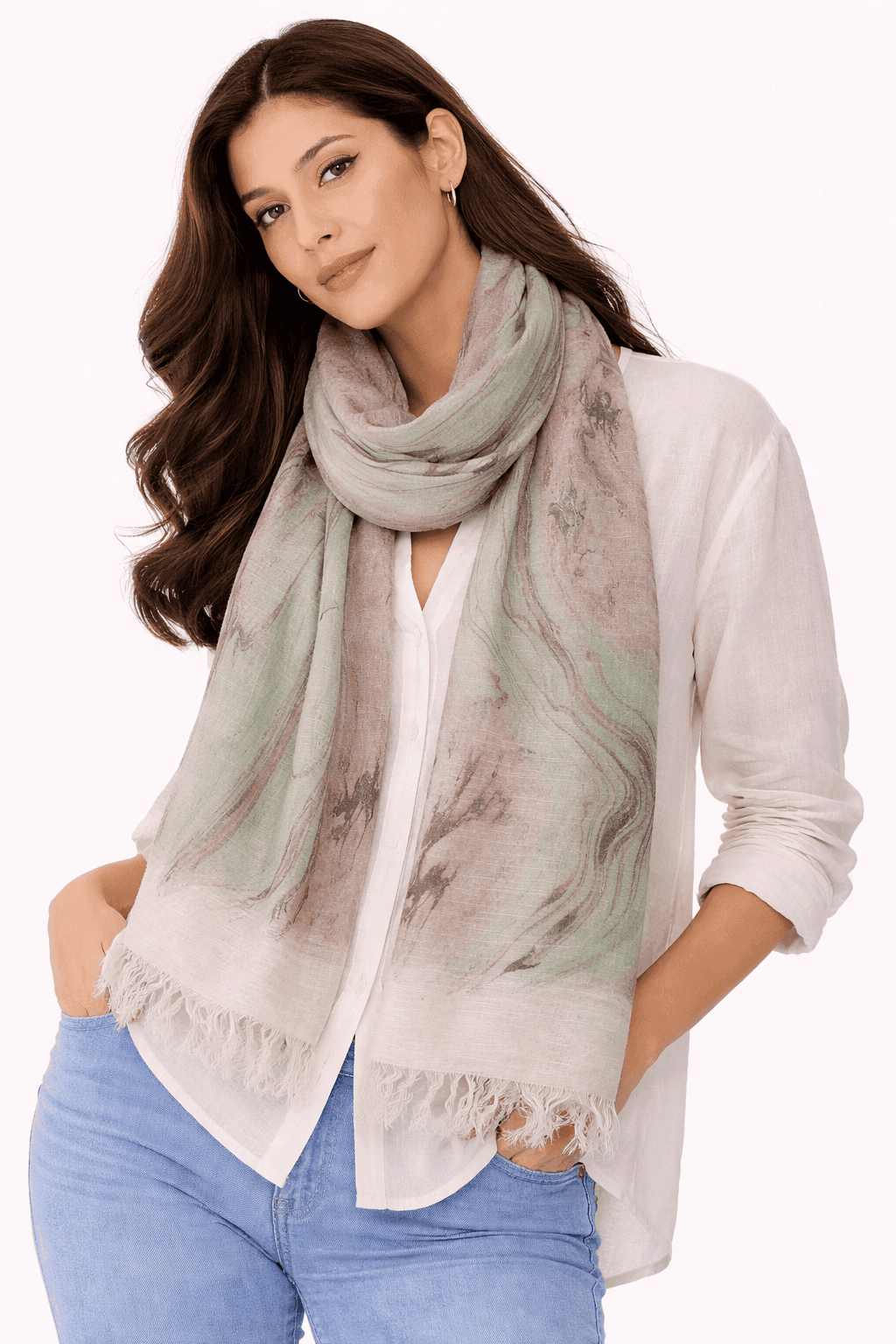 Verdant Marble Scarf