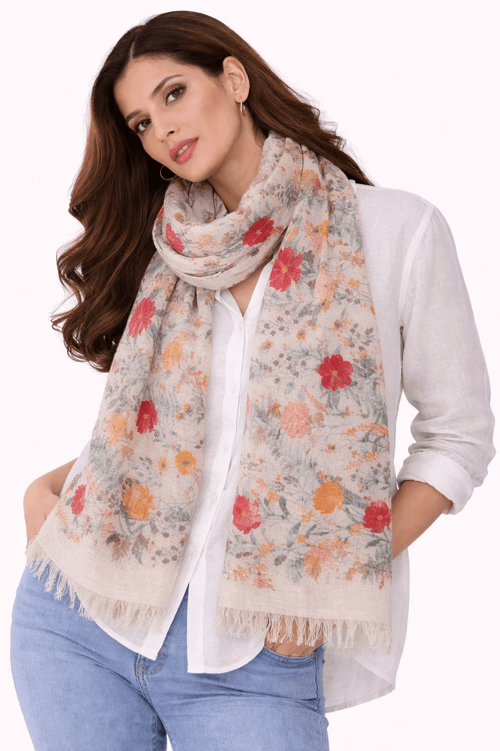 Meadow Whisper Linen Scarf