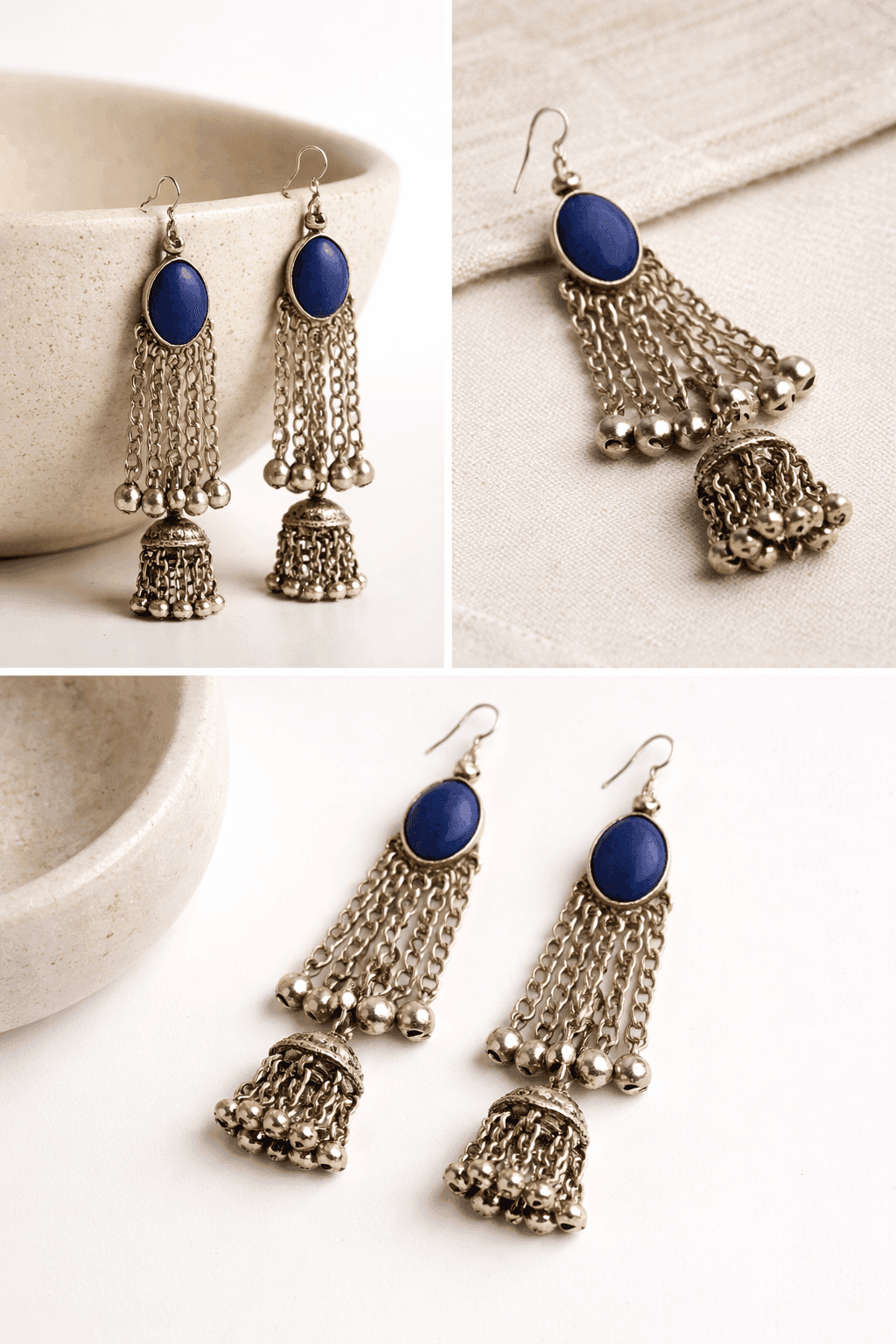 Lapis Cascade Jhumka Drops