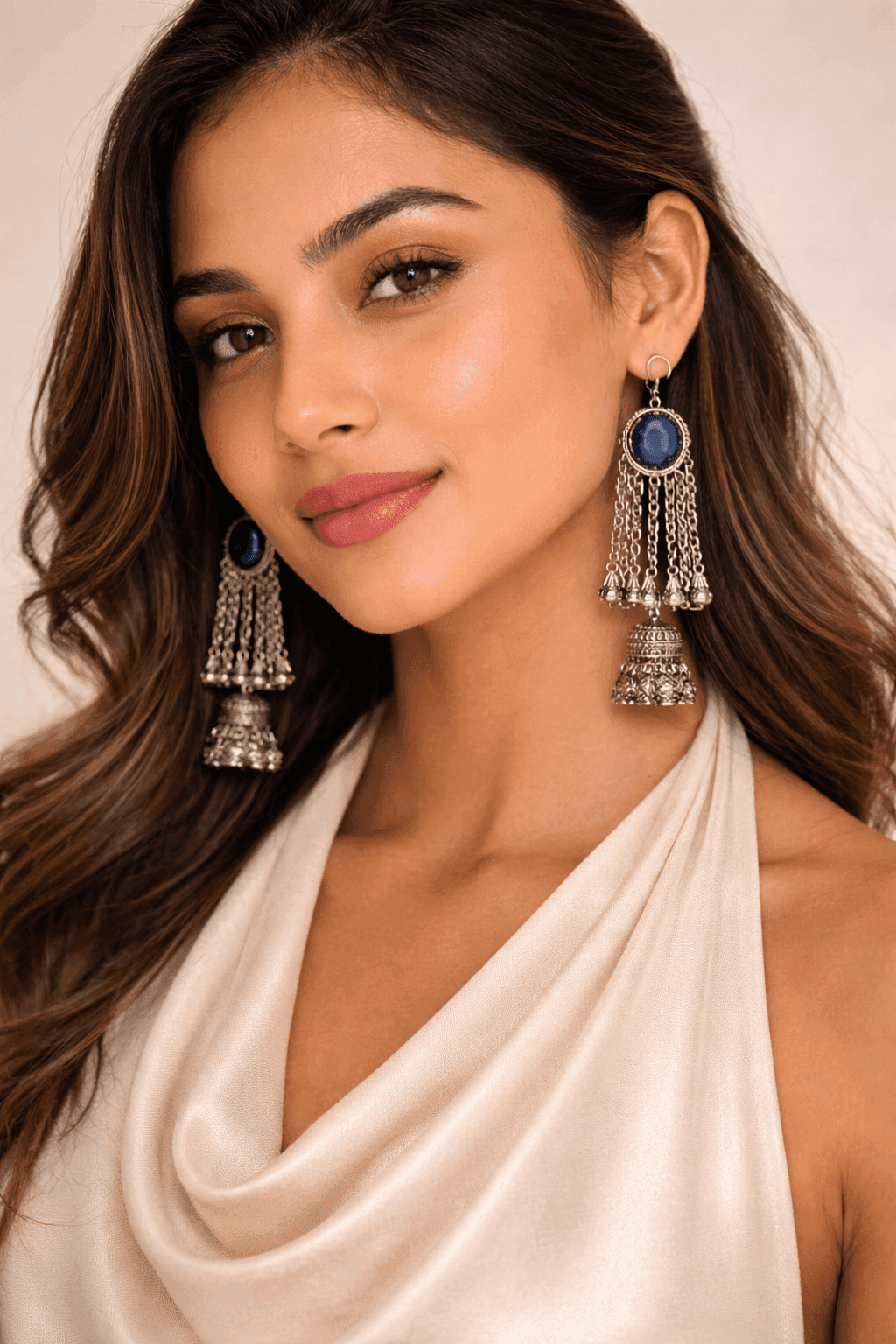 Lapis Cascade Jhumka Drops