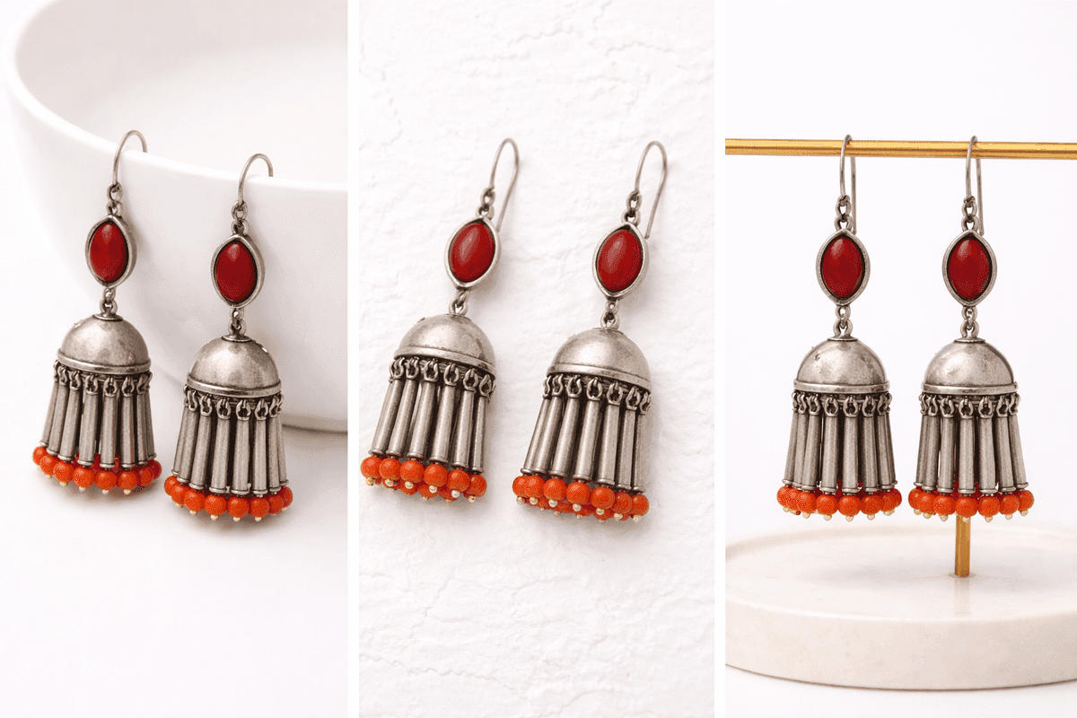 Scarlet Dome Jhumka