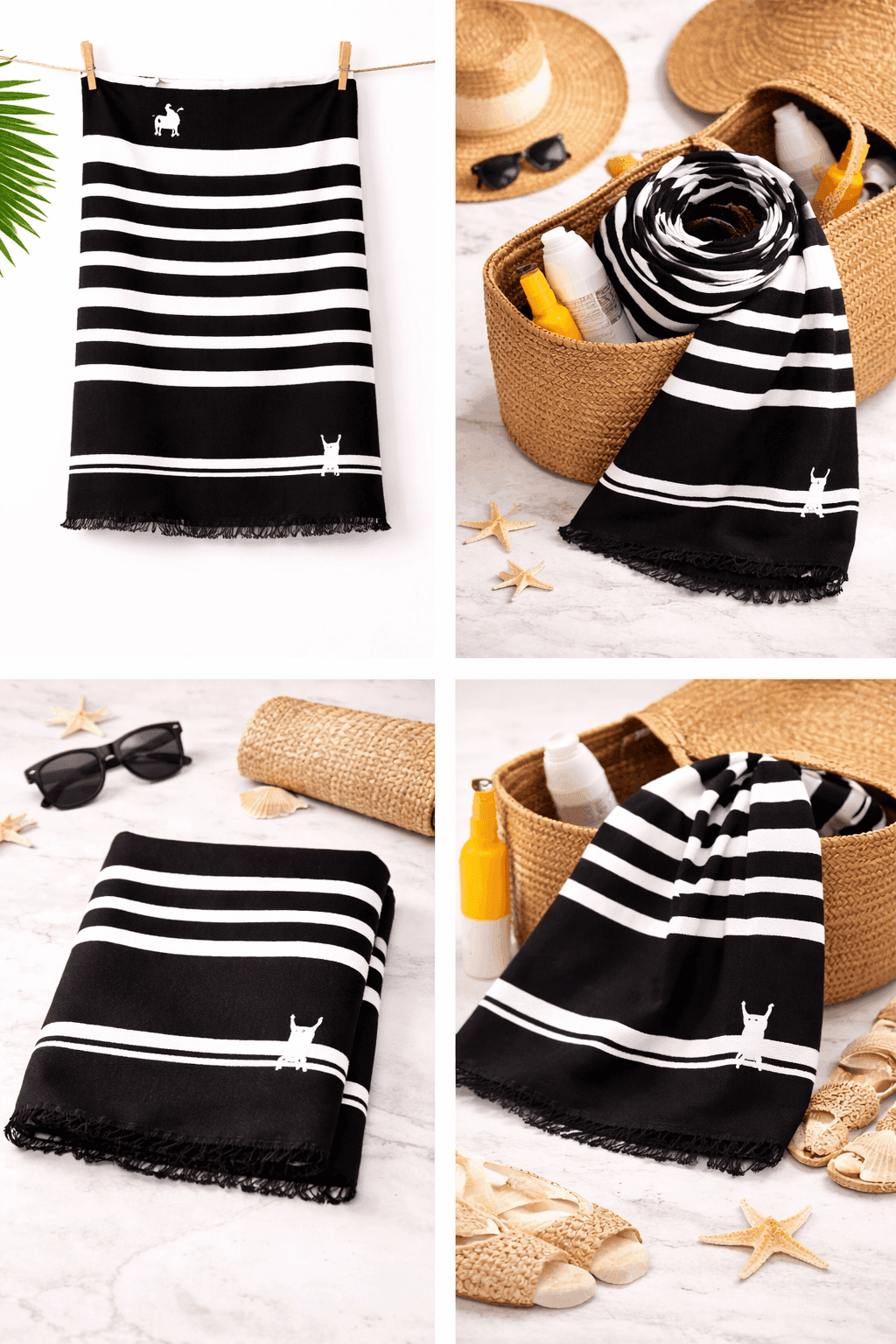 Mono Cat Stripe Pareo