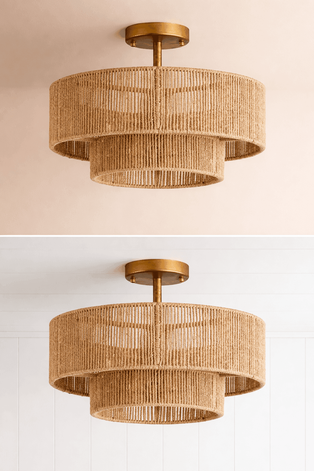 Terra Weave Dual-Tier Ceiling Light