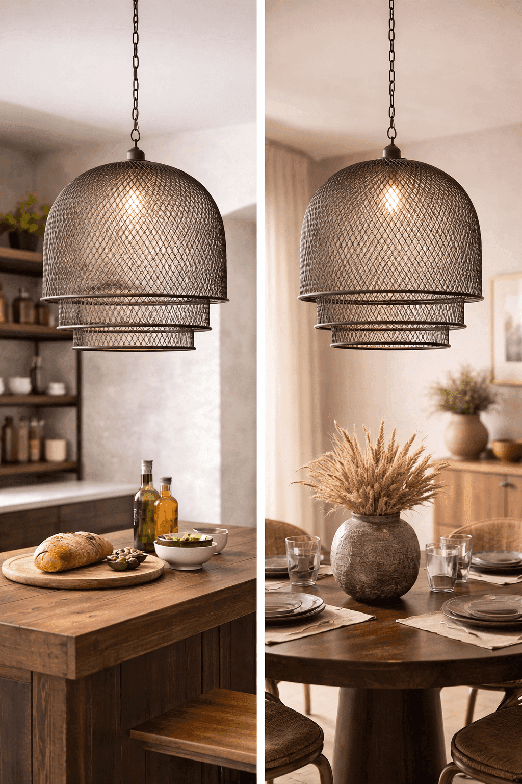 Industrial Dome Mesh Pendant
