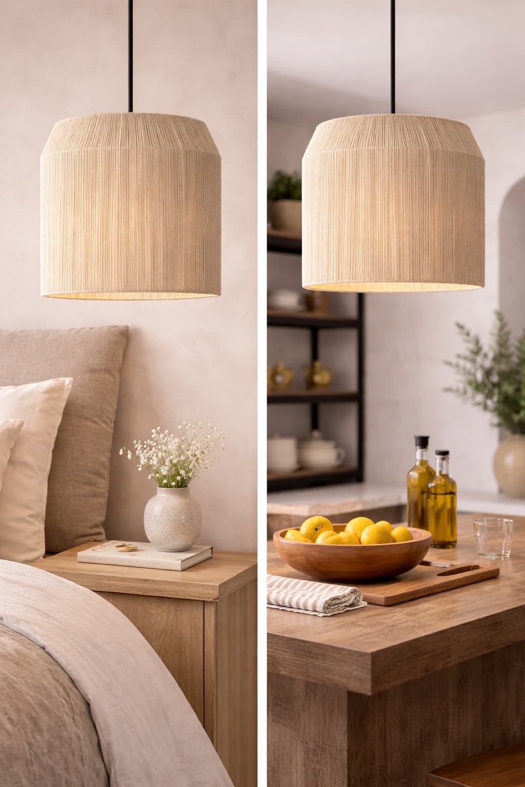 Rustic Line Jute Pendant