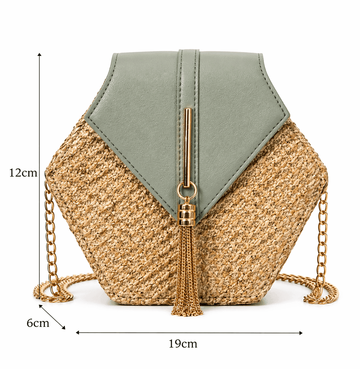 Sage Luxe Raffia Sling