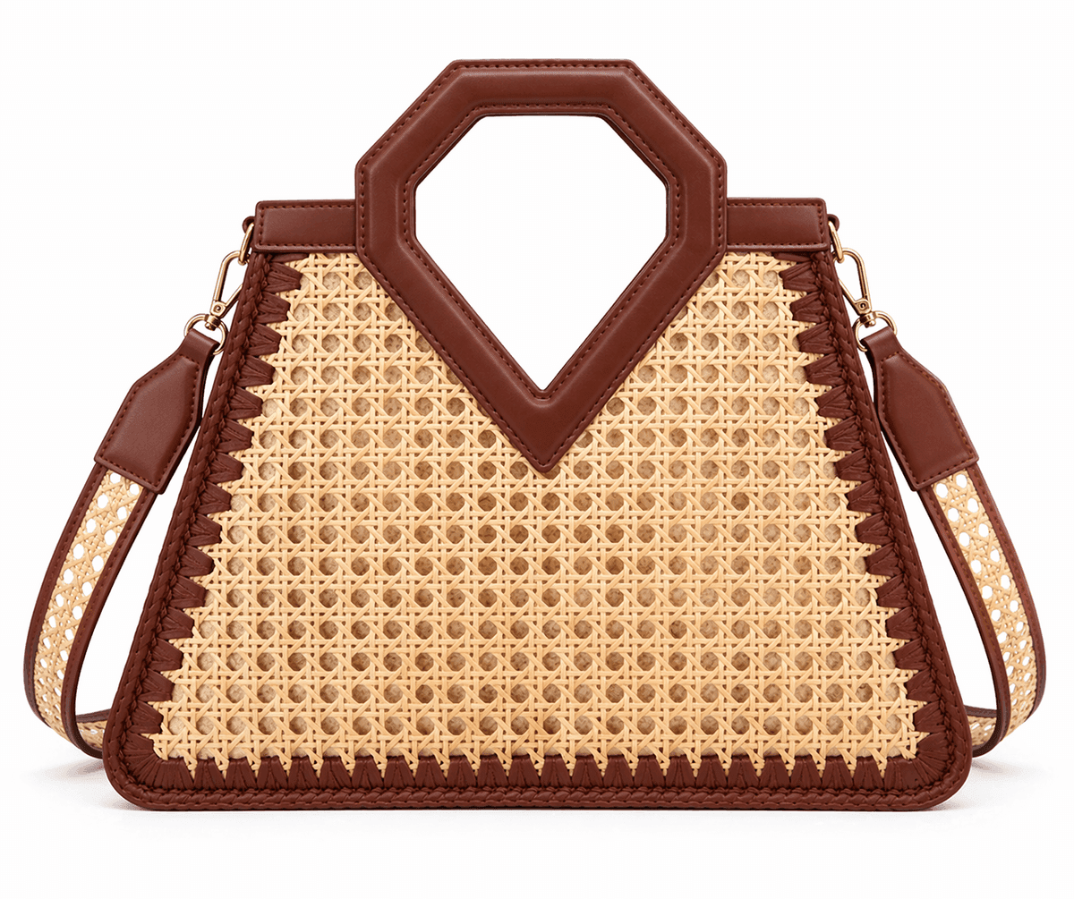 Lavender Geo Cane Satchel