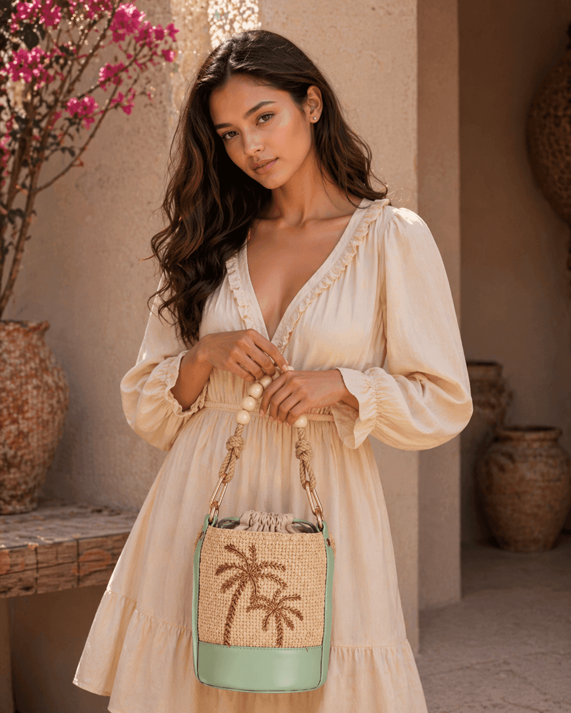 Palm Breeze Bucket Bag