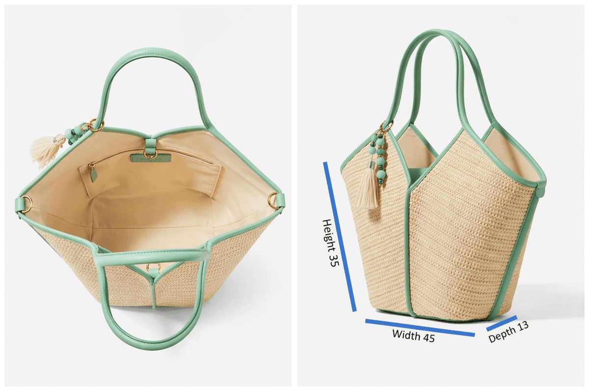 Mint Palm Raffia Tote