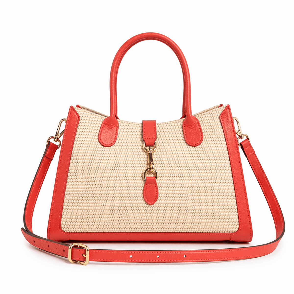 Navy Luxe Raffia Tote