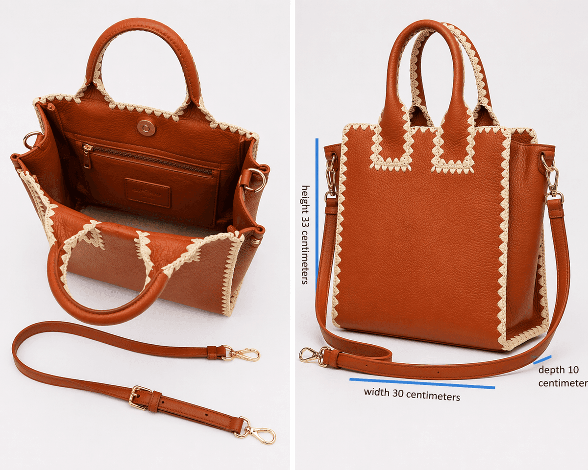 Burnt Terra Whipstitch Tote