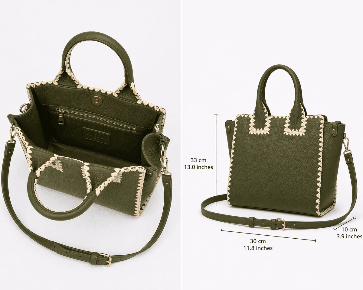 Olive Heritage Whipstitch Tote