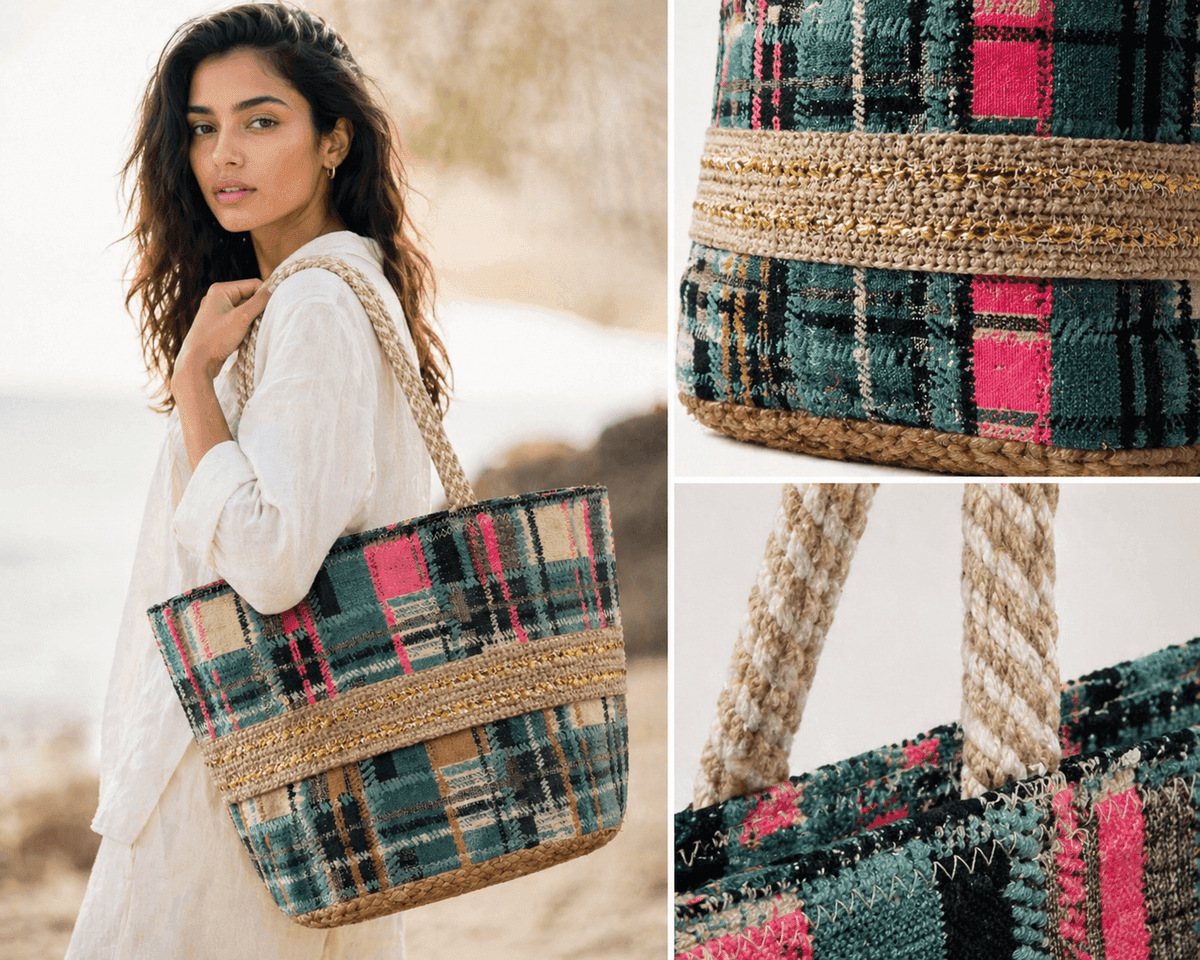 Plaid Weave Eco Tote