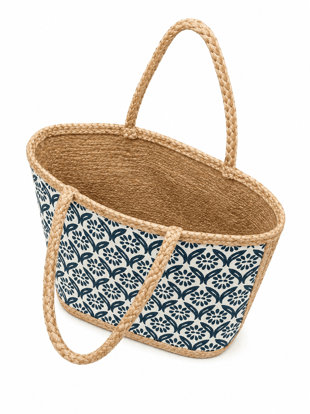 Concepts Indigo Flora Jute Tote