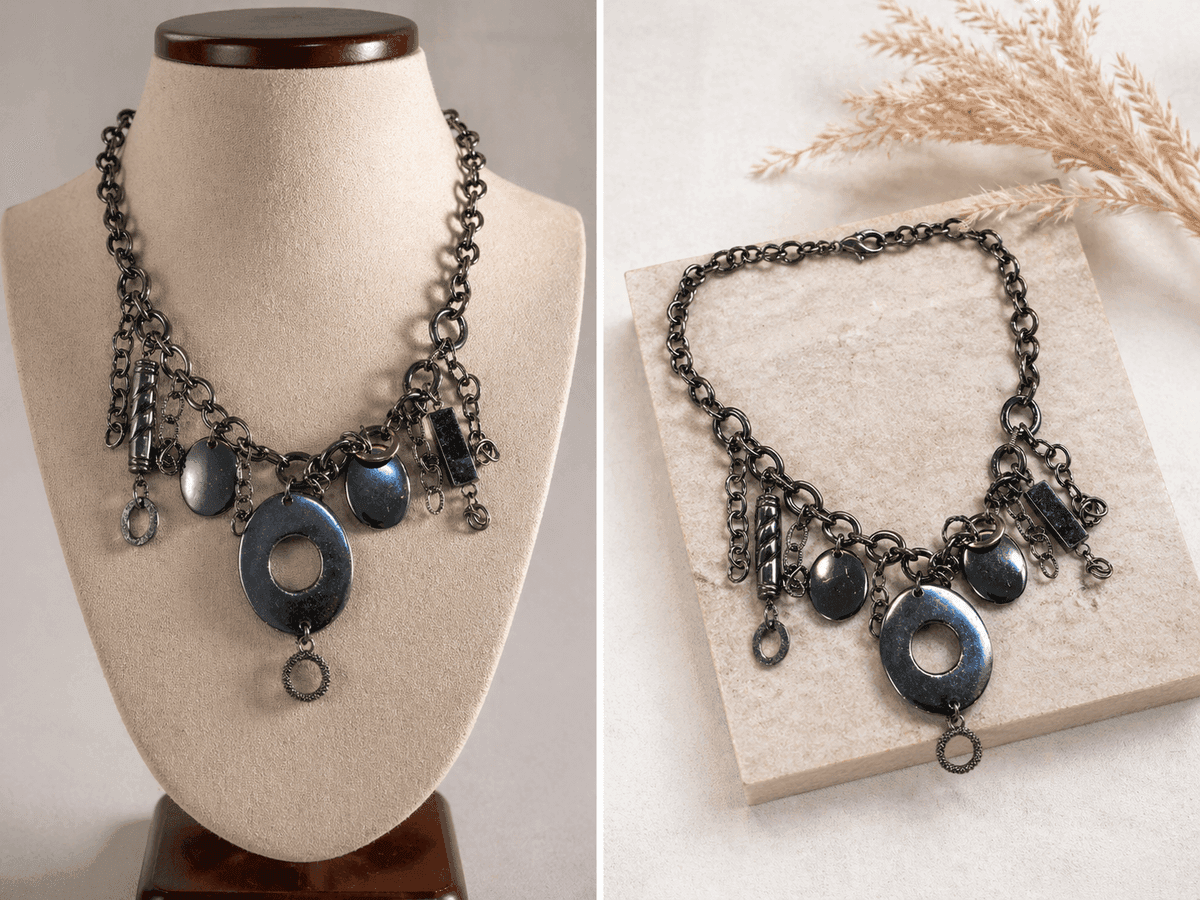 Noir Charm Chain Necklace