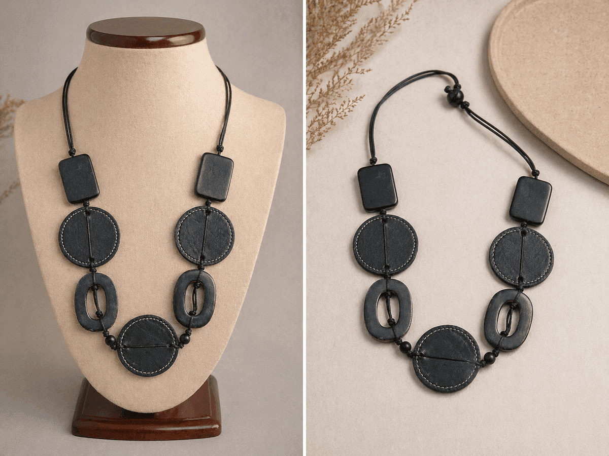 Midnight Geo Pendant Necklace