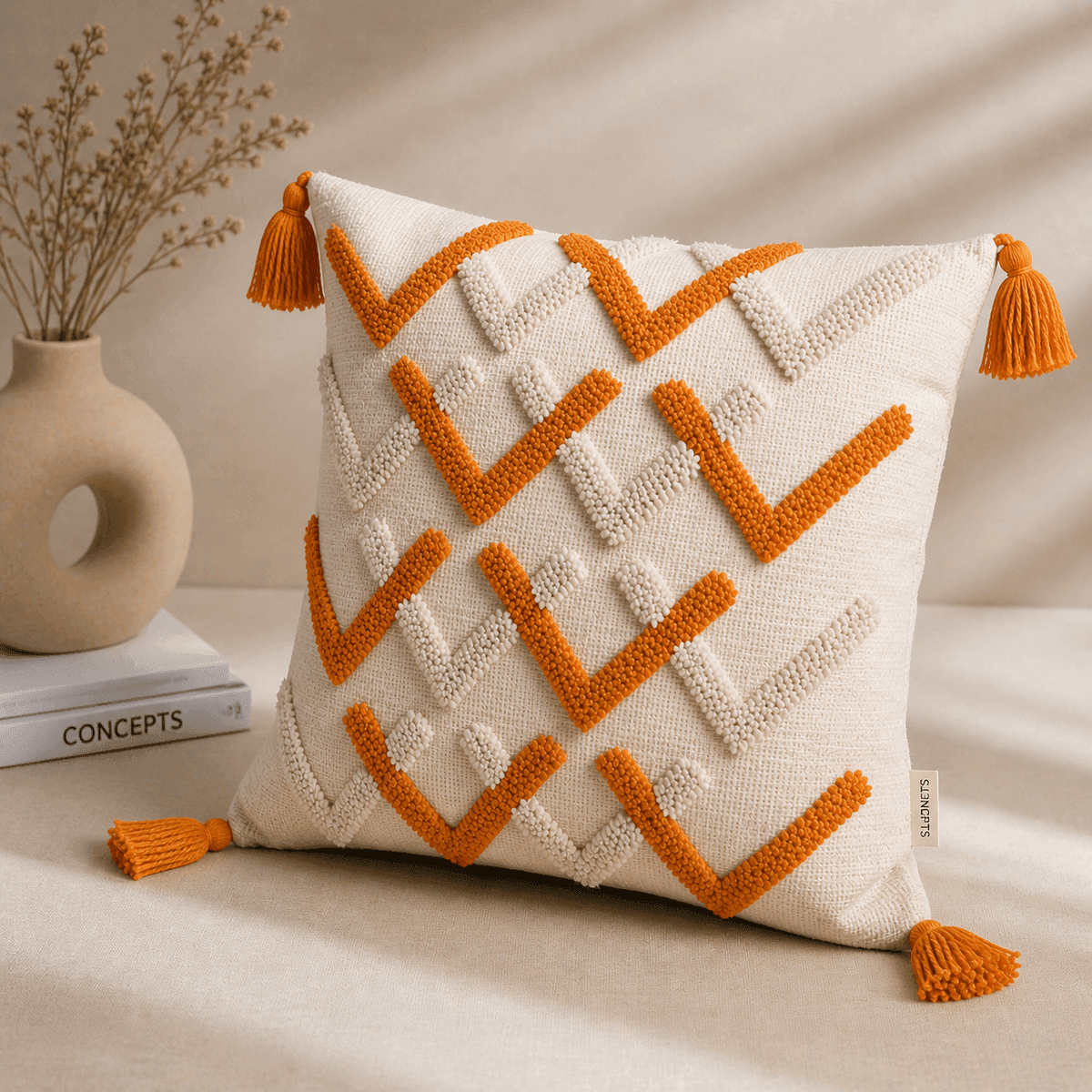 Terra Chevron Tufted Cushion