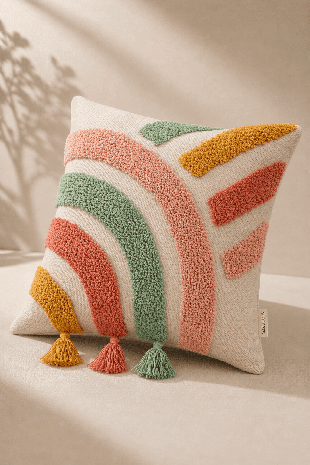 Pastel Arc Tufted Cushion
