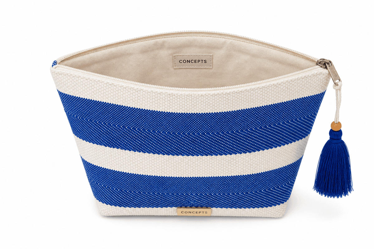 Azure Stripe Handwoven Clutch