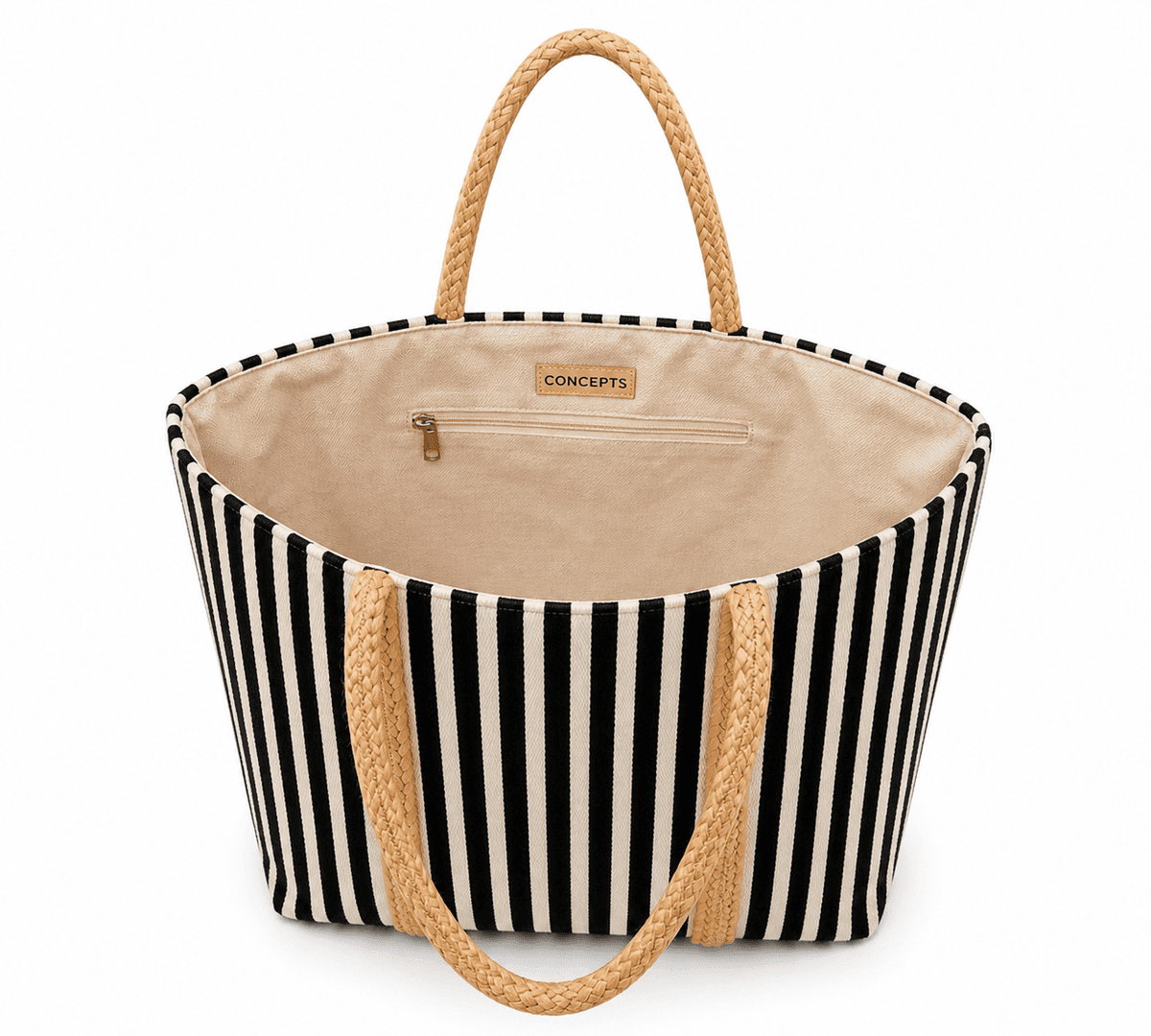 Noir Stripe Handwoven Tote