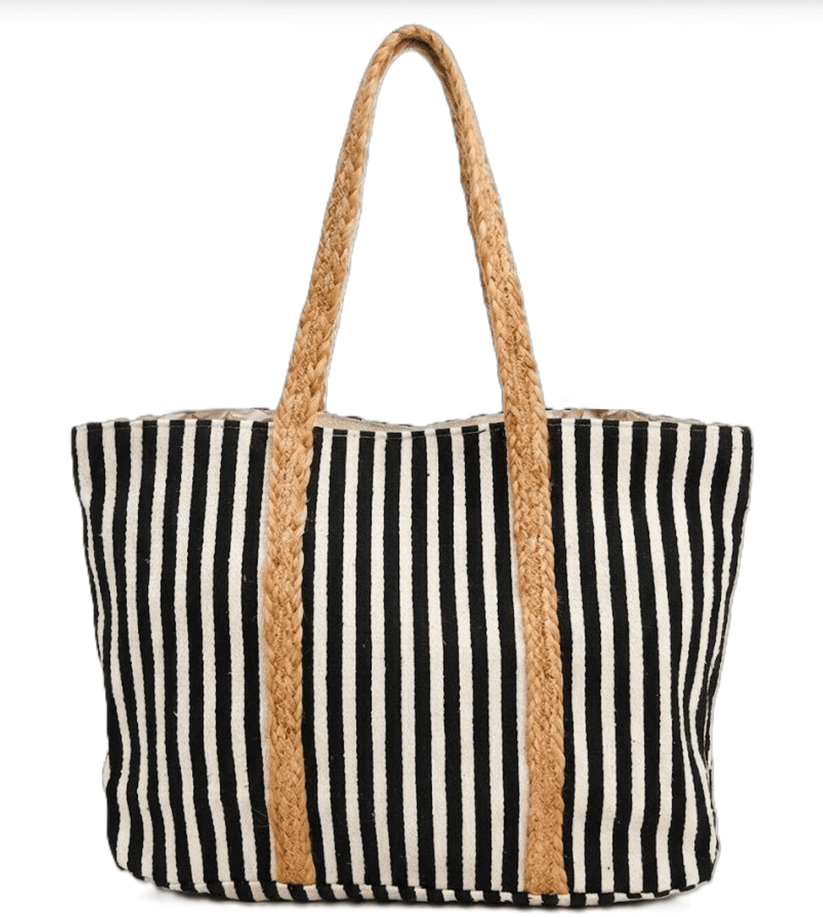 Noir Stripe Handwoven Tote