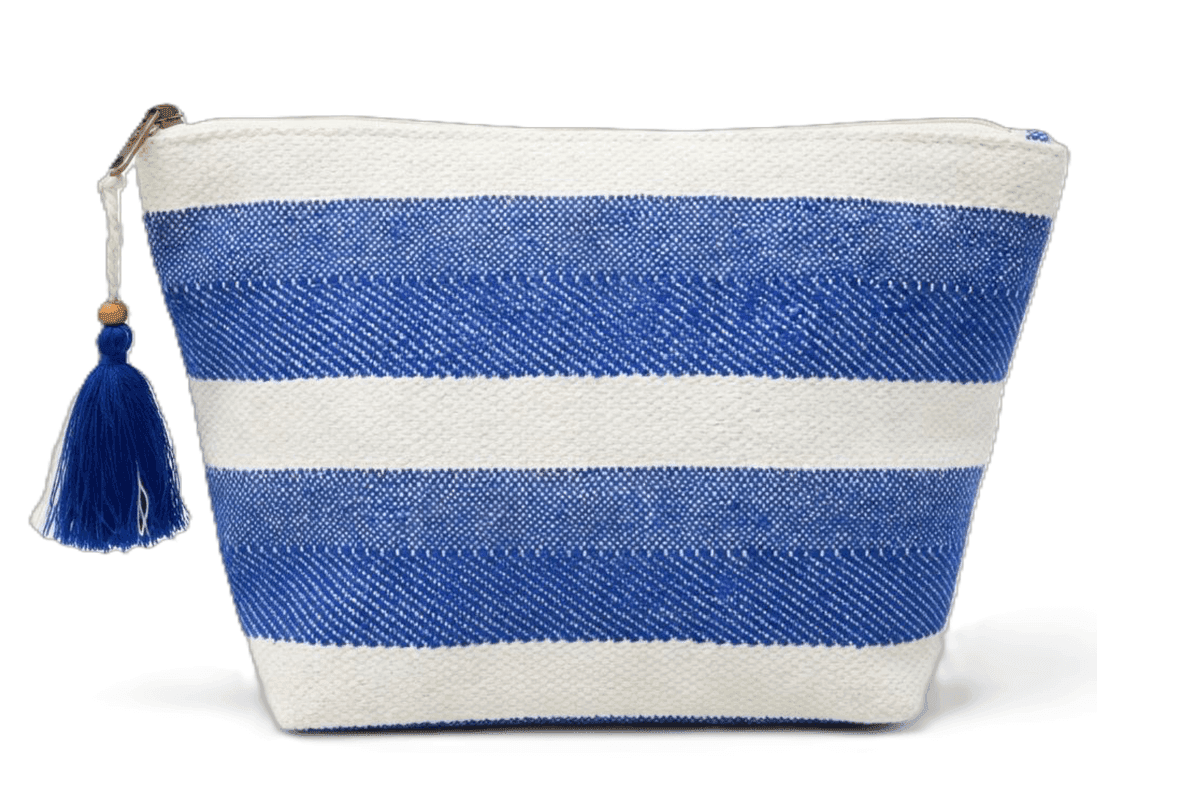Azure Stripe Handwoven Clutch