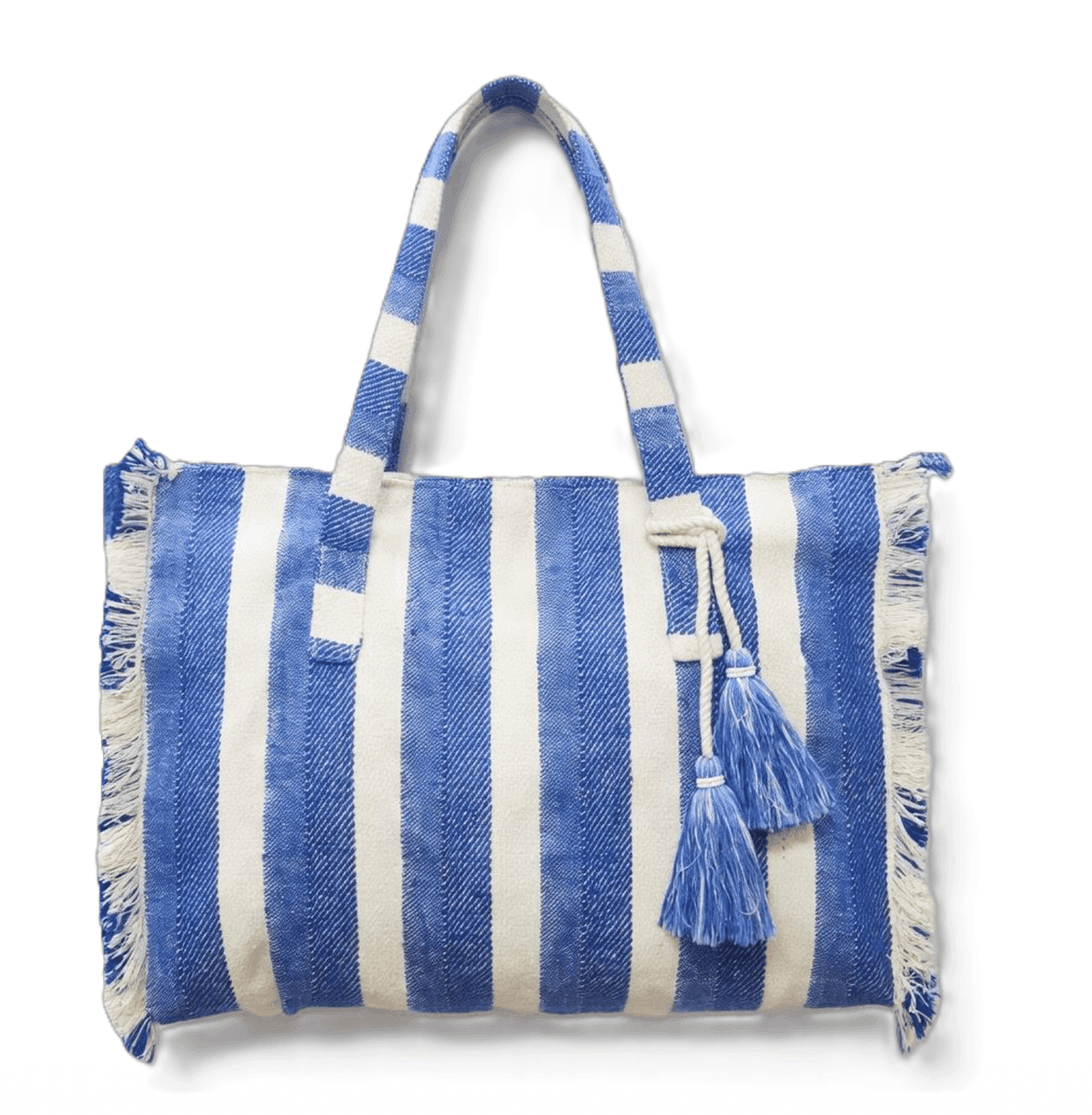 Azure Fringe Handwoven Tote