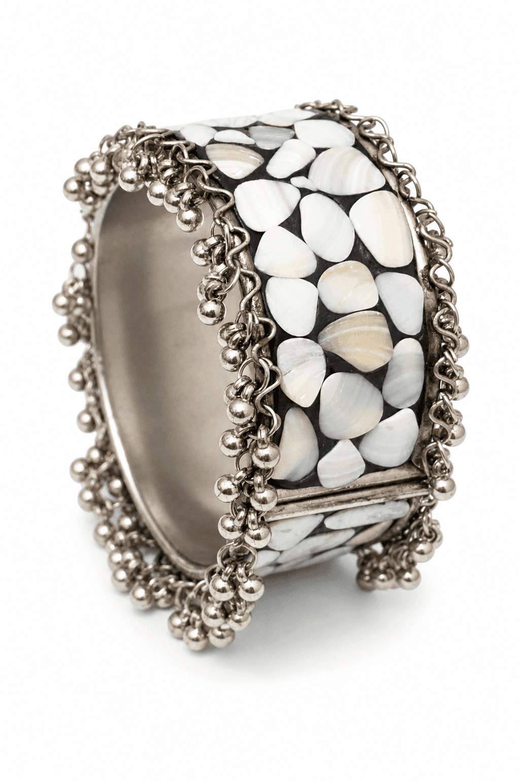 Ivory Shell Mosaic Statement Bangle